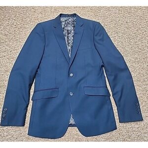 Statement Italy‎ Men's Aqua Blue Super 150s Wool Blazer/Jacket 36r Slim Fit STZV